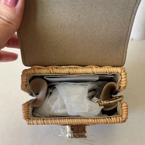 Furla Mini Top-Handle Bag in White, Black and Blue - Picture 6 of 10